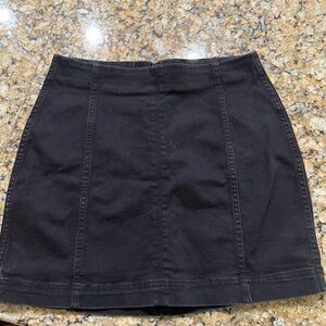 Black Denim Mini Skirt